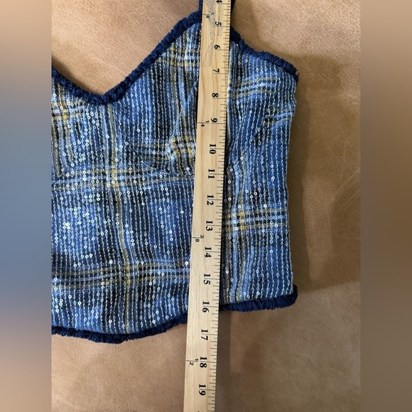 Miss Me Women's Sequins Plaid Print Crop Tank Country Western Y2K Size Medium - Picture 6 of 11
